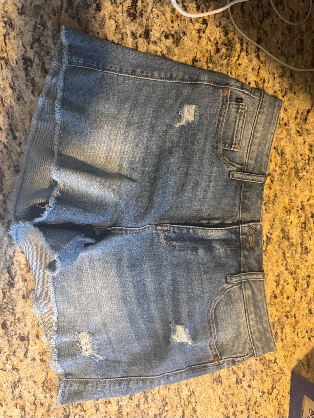 Judy Blue Light Wash Distressed Denim Jean Shorts